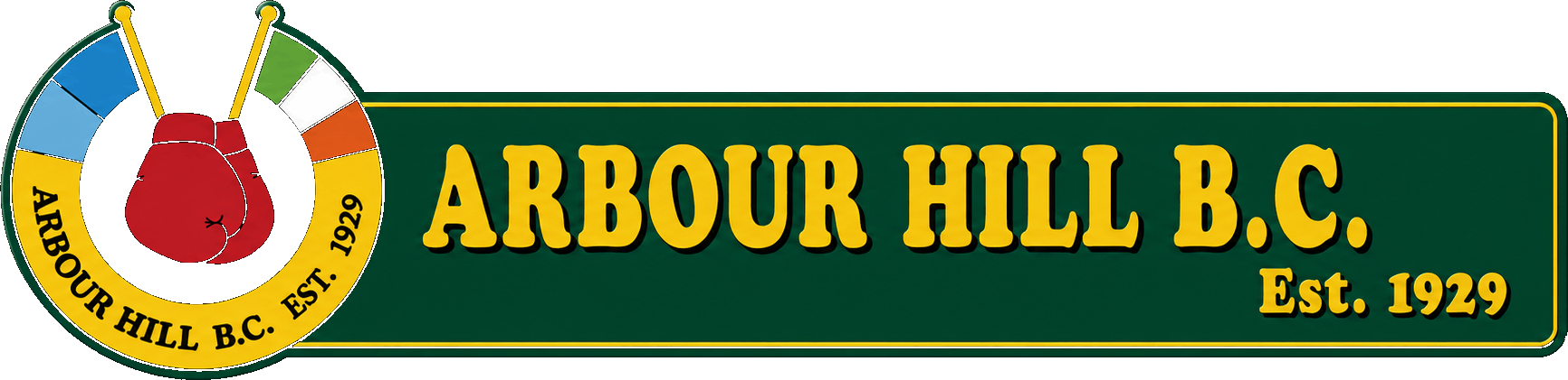 Arbour Hill B.C. crest and nameboard, established 1929